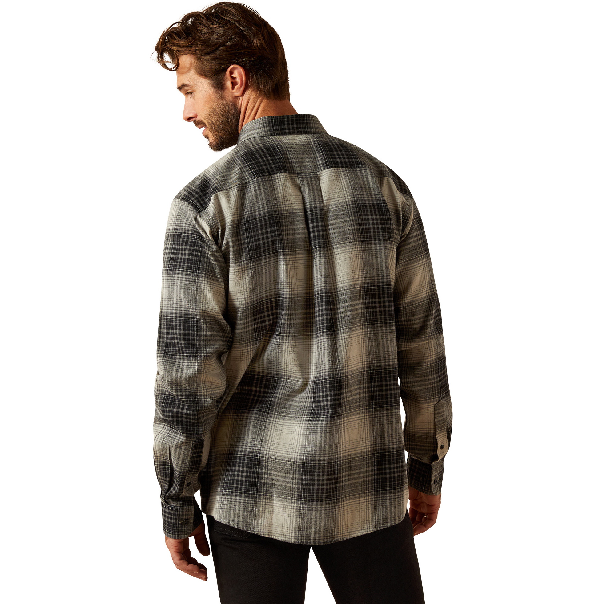 2025 Ariat Herren Clemens Hemd 10062684 - Grey Ombre Plaid